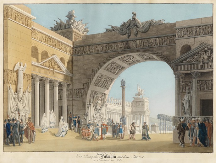 Bühnenbildentwurf zur Oper Palmira, Regina di Persia von Antonio Salieri von Anton Radl