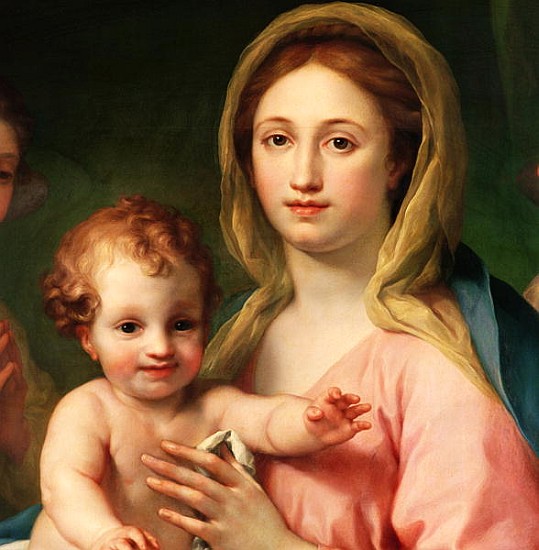 Madonna and Child with Two Angels, 1770-73 (detail of 91576) von Anton Raffael Mengs