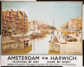 Amsterdam über Harwich, um 1930 1930