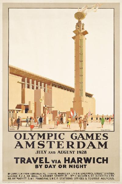 Ein Plakat für die Olympischen Spiele 1928 in Amsterdam 1928