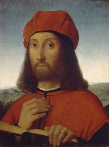 Bildnis eines Mannes in rotem Gewand. von Antonella da Saliba
