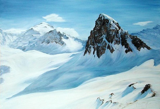 Alpine Shadows, 2000 (oil on canvas)  von Antonia  Myatt