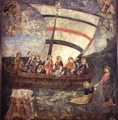 Christ walking on the water, after the 'Navicella' by Giotto von Antoniazzo Romano