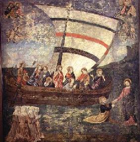 Christ walking on the water, after the 'Navicella' by Giotto