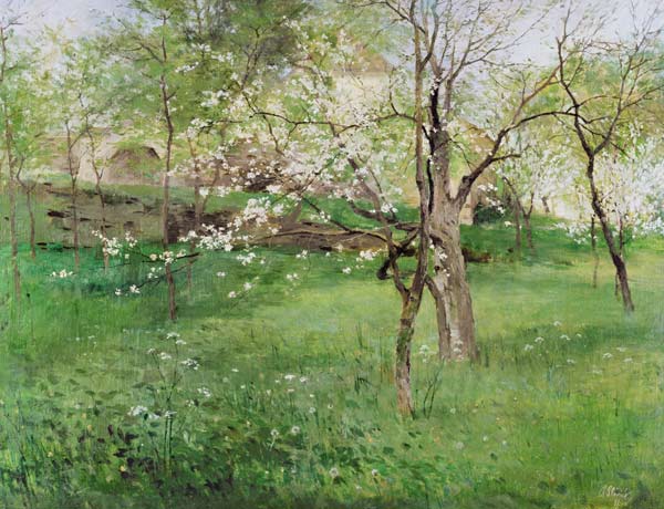 Blühender Obstgarten bei Okor von Antonin Slavicek