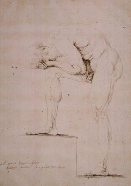 Male Nude Crying (pencil on paper) von Antonio Canova