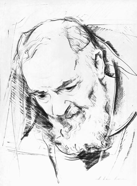Study for a Padre Pio Monument, 1979-80 (charcoal on paper) (b&w photo)  von Antonio  Ciccone