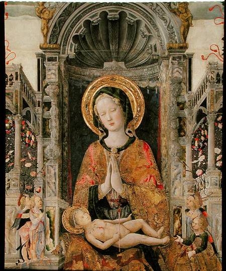 Virgin adoring the Child  (detail of 60664) von Antonio da Negroponte