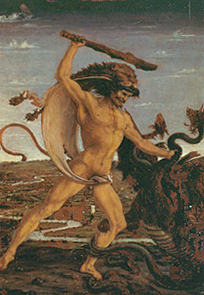 Herkules und die Hydra von Antonio del Pollaiuolo