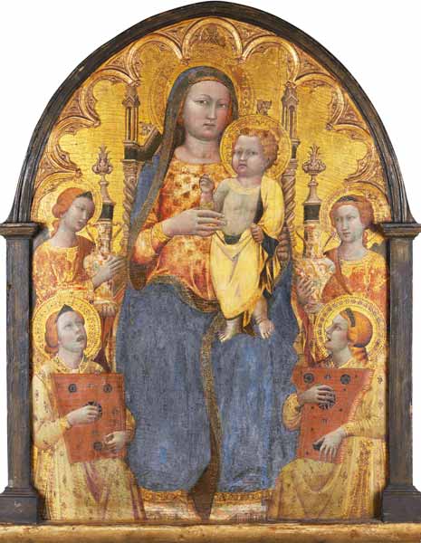 Thronende Madonna mit musizierenden Engeln von Antonio di Francesco
