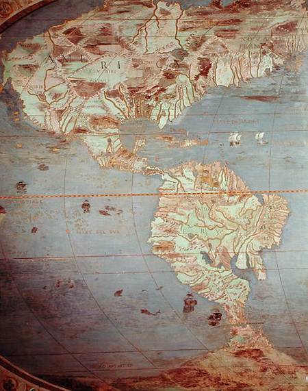 Map of North and South America, from the 'Sala Del Mappamondo' (Hall of the World Maps' von Antonio Giovanni de Varese