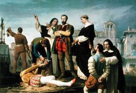 The Comuneros: Juan de Padilla (1490-1521) Juan Bravo and Francisco Maldonado at the Scaffold von Antonio Gisbert