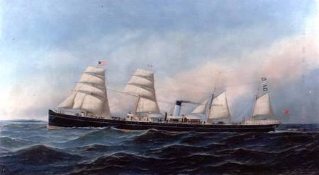 The Steam and Sail Ship `Lydian Monarch' von Antonio Jacobsen