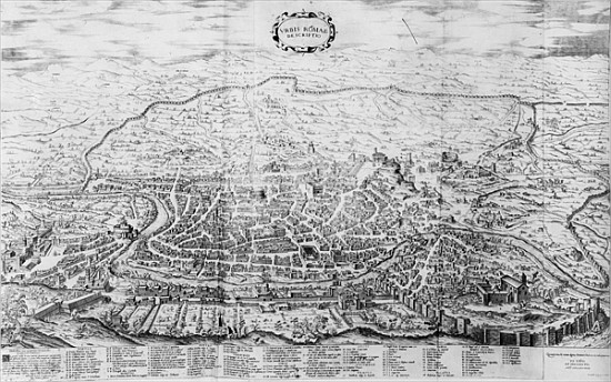 Map of Rome, from the ''Speculum Romanae Magnificentiae'' published in 1562 von Antonio Lafreri