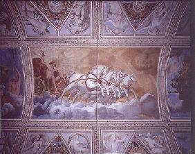 The Sun God driving his chariot across the sky, ceiling painting