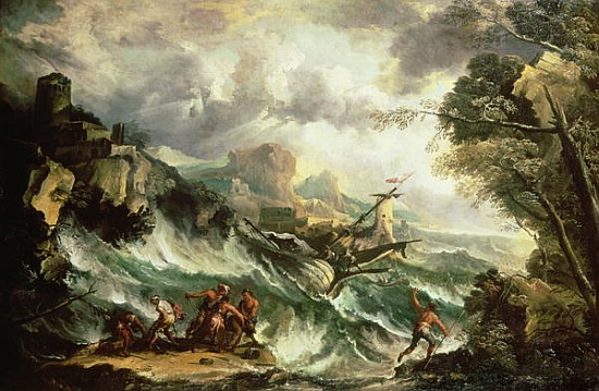 Seascape with Shipwreck, c.1700-07 (also see 123093) von Antonio Marini