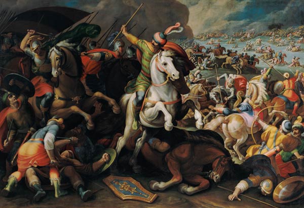 Schlacht zwischen Christen und Türken. von Antonio Tempesta