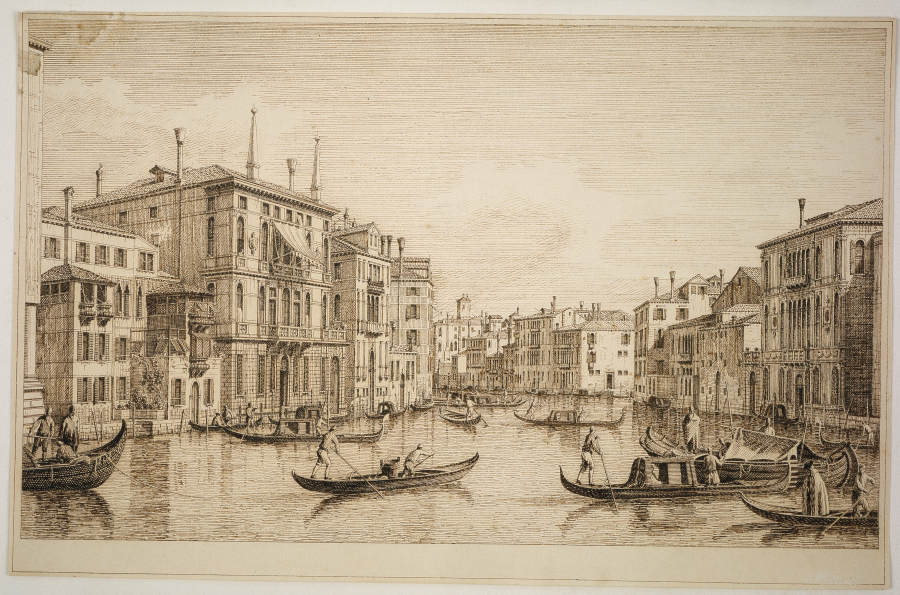 Ansicht des Canal Grande mit dem Palazzo Falier, dem Palazzo Guistinian-Lolin und dem Palazzo Contar von Antonio Visentini