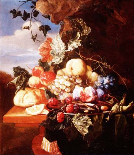 Still life with fruit and flowers von Arie de Vois