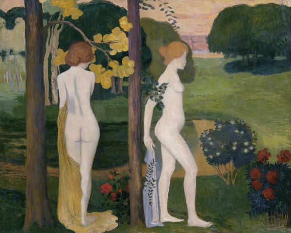 Zwei nackte Mädchen in einer Landschaft von Aristide Maillol