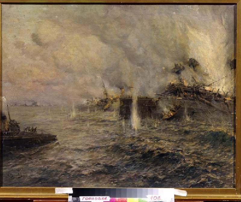 Die Seeschlacht bei Tsushima am 27. Mai 1905 von Arkadi Afanasyevich Chumakov