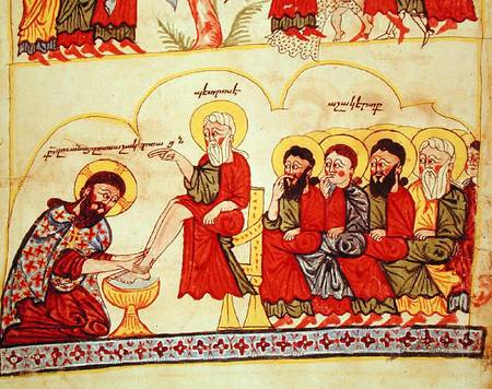 Ms 404 fol.7v Christ washing the disciples feet von Armenian School