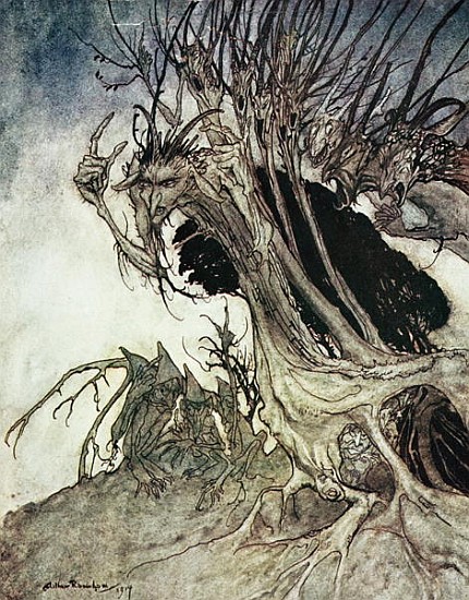 \\Calling shapes and beckoning shadows dire\\\, from ''Comus''\\"" von Arthur Milton 1914 Rackham