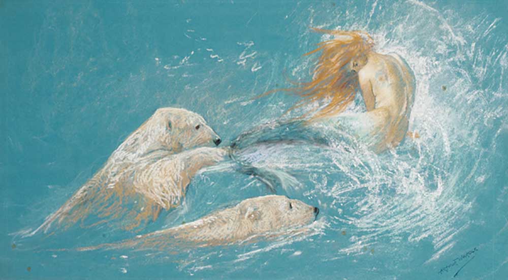 Eine Meerjungfrau und Eisbären von Arthur Wardle