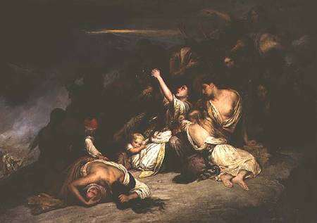 The despairing women of Rumili, seeing their husbands defeated by the troops of Ali Pasha, the 'Lion von Ary Scheffer