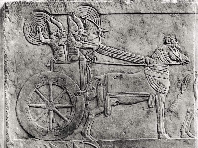 Fragment of a relief depicting the Assyrian army in battle, from the Palace of Ashurbanipal in Ninev von Assyrian