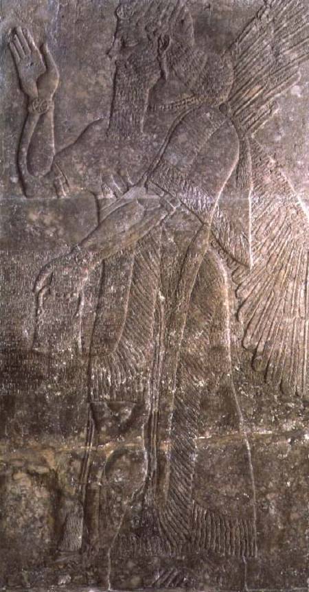 Relief depicting a Winged Genie, from the Palace at Nimrud Kalah) von Assyrian