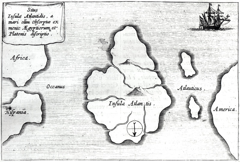 Map of Atlantis, from ''Mundus Subterraneus'', 1665-68 von Athanasius Kircher