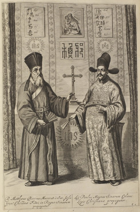 Matteo Ricci und Xu Guangqi. (Aus China Illustrata von Athanasius Kircher) von Athanasius Kircher