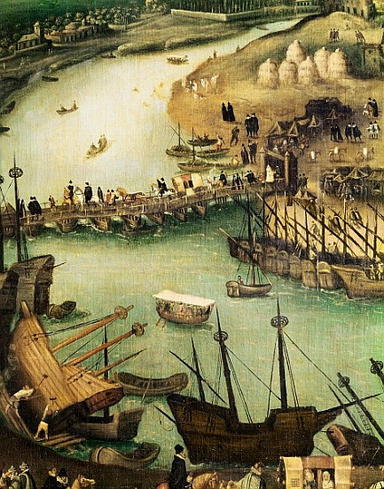 The Port of Seville, c.1590 (detail) von (attr. to) Alonso Sanchez Coello