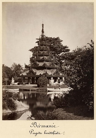 Buddhist rest house, Moulmein, Burma, c.1875 (albumen print from a glass negative) von (attr. to) Colin Roderick Murray