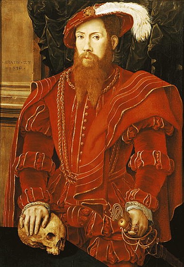 Portrait of a Gentleman of the English Court von (attr. to) Hans Eworth or Ewoutsz