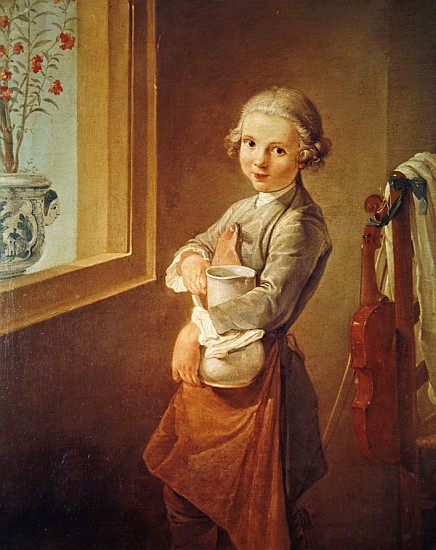 The Little Violinist von (attr.to) Nicolas-Bernard Lepicie