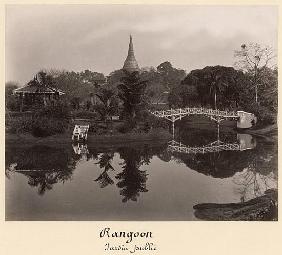 Island pavilion in the Cantanement Garden, Rangoon, Burma, late 19th century
