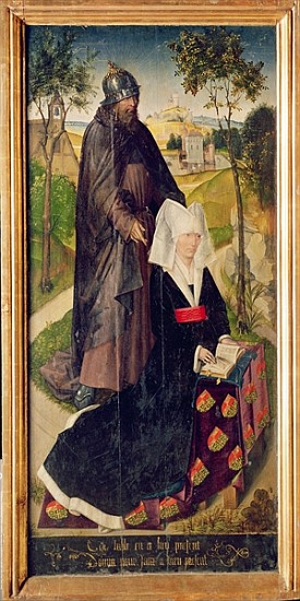 Guillemette de Montagu with Saint Guillaume, 1460-66 (painted panel) von (attr. to) Rogier van der Weyden