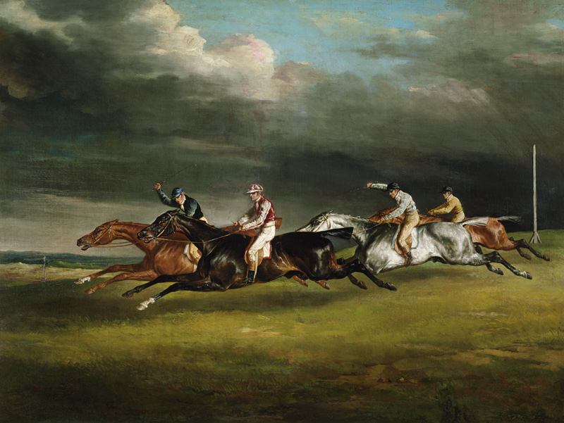 Course de chevaux (Le derby de 1821 à Epsom von (attr. to) Theodore Gericault