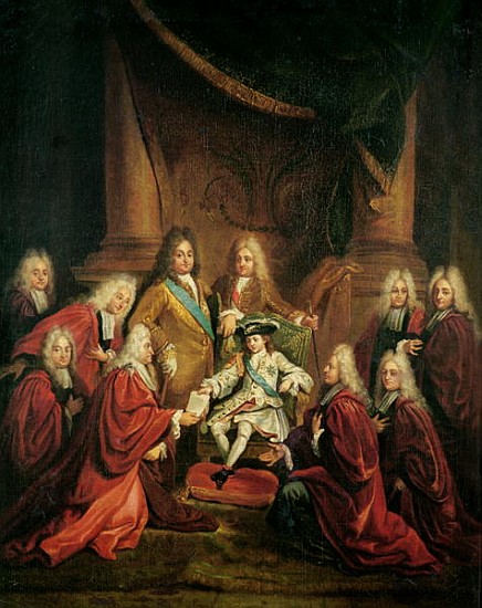 Louis XV (1710-74) Granting Patents of Nobility to the Municipal Body of Paris von (attr. to) the Younger Boulogne Louis de