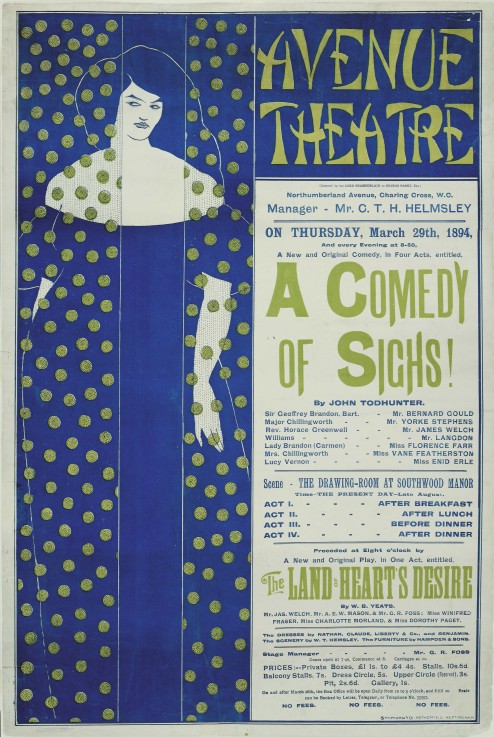 Avenue Theater, A Comedy of Sighs! (Plakat) von Aubrey Vincent Beardsley