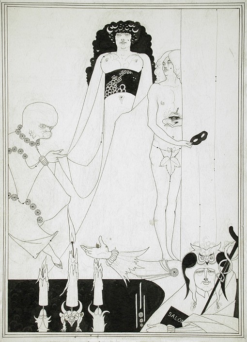 Herodias' Auftritt. Illustration für Salome von Oscar Wilde von Aubrey Vincent Beardsley