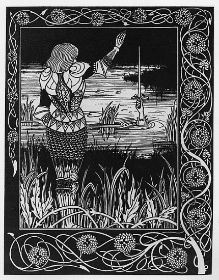 How Sir Bedivere Cast the Sword Excalibur into the Water, an illustration from ''Le Morte d''Arthur' von Aubrey Vincent Beardsley