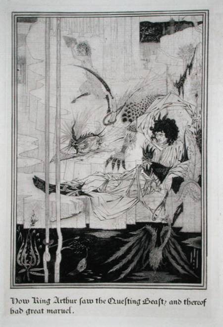 Now King Arthur saw the Questing Beast and thereof had great marvel von Aubrey Vincent Beardsley