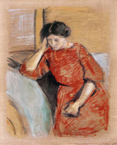 Elisabeth im roten Kleid von August Macke