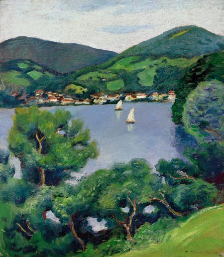 Ansicht vom Tegernsee 1910