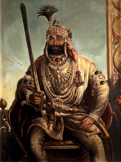 Portrait of Maharaja Sher Singh, In Regal Dress von August Theodor Schoefft