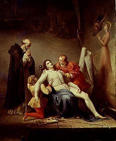Der Tod des Malers Masaccio. von Auguste Couder