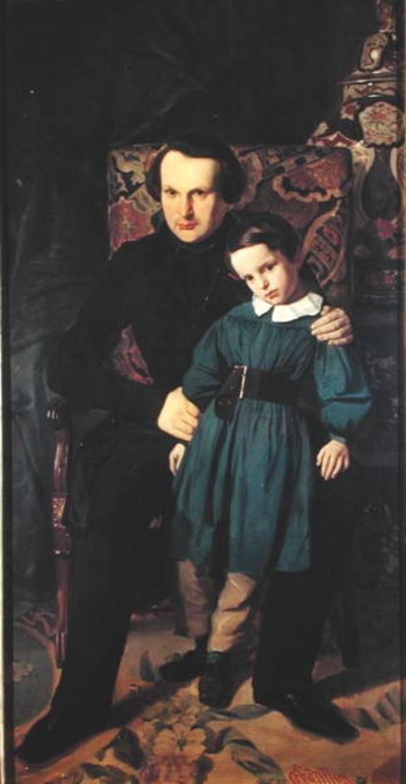 Victor Hugo (1802-85) and his Son, Francois-Victor von Auguste de Chatillon